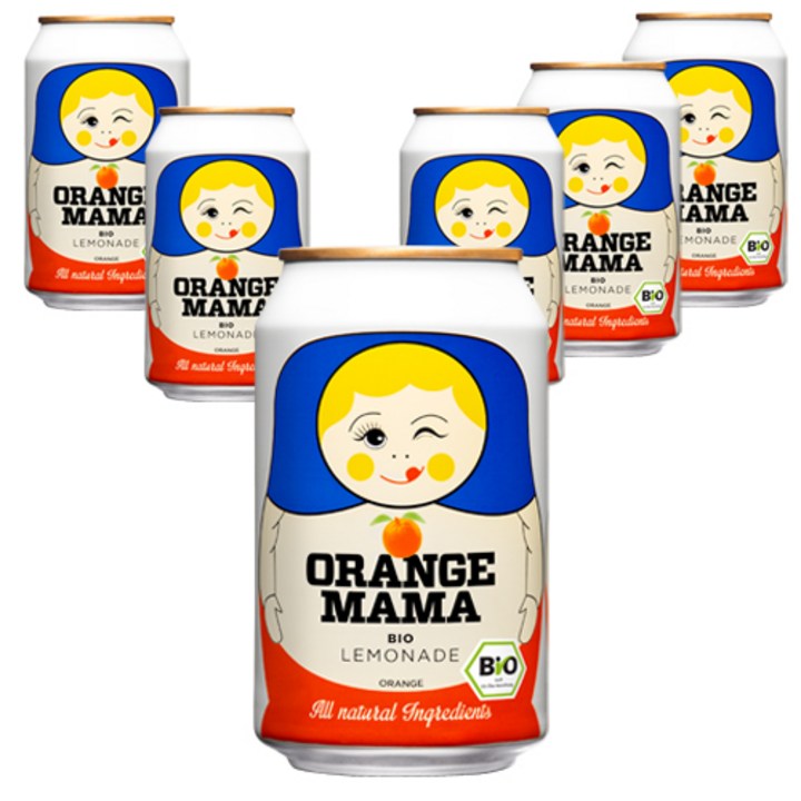 마마에이드 유기농 마마 오렌지 탄산음료, 330ml, 6개