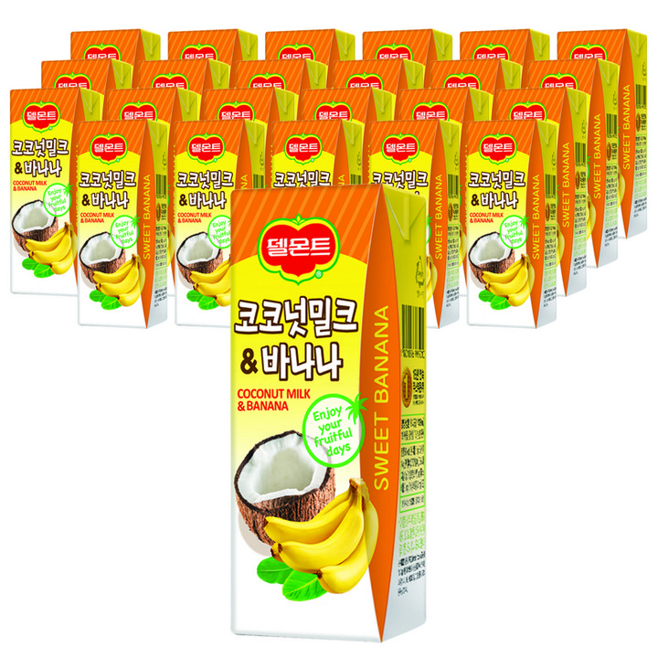 델몬트 코코넛 밀크 & 바나나 주스, 190ml, 24개