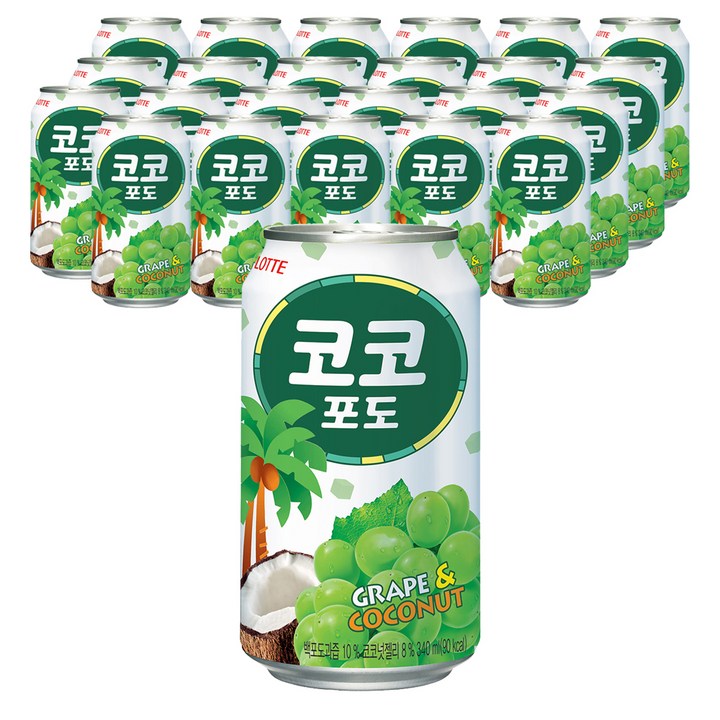 롯데칠성음료 코코 리치 포도, 340ml, 24개