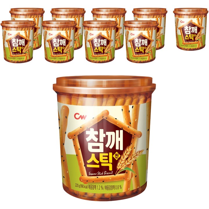 청우 참깨스틱 진, 220g, 10개
