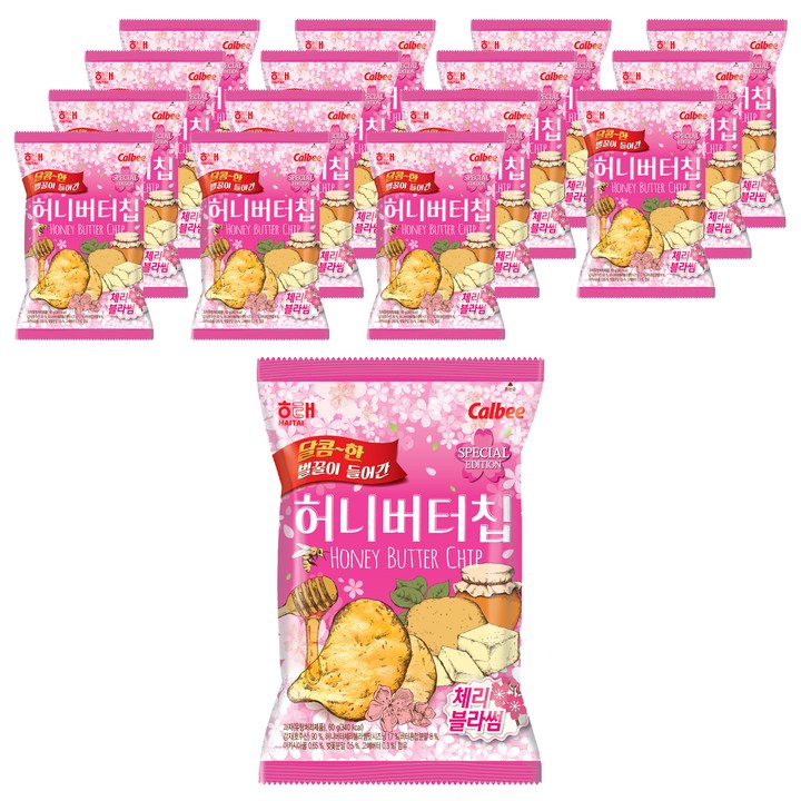 해태제과 허니버터칩 체리블라썸, 60g, 16개