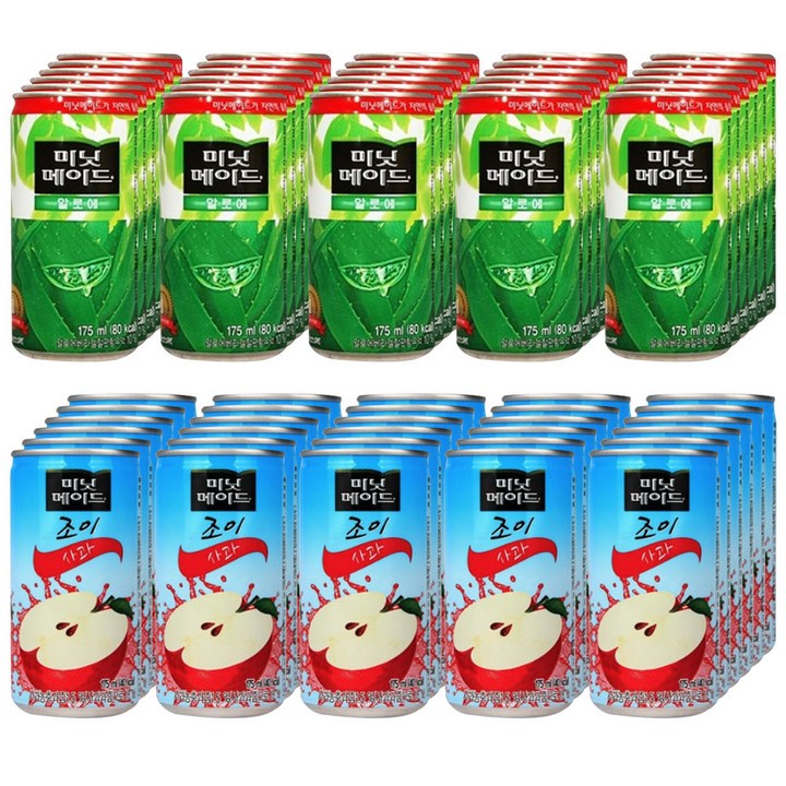 미닛메이드 알로에 음료 175ml x 30p + 사과 음료 175ml x 30p, 1세트