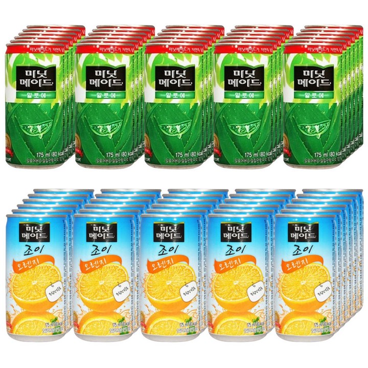미닛메이드 알로에 음료 175ml x 30p + 오렌지 음료 175ml x 30p, 1세트