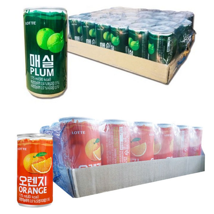 롯데칠성음료 매실 175ml x 30p + 오렌지 175ml x 30p, 1세트