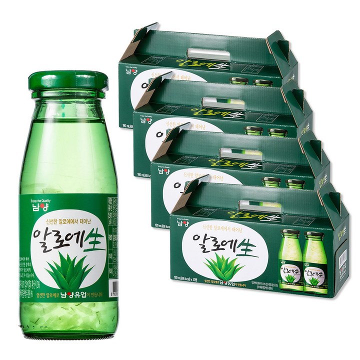 엣홈 알로에 생 주스, 180ml, 48개