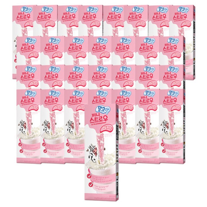 동원에프앤비 밀크 앤 퍼니스트로우 딸기맛 10p, 3.5g, 300개