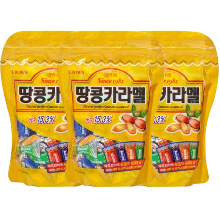 크라운 땅콩카라멜, 600g, 3개