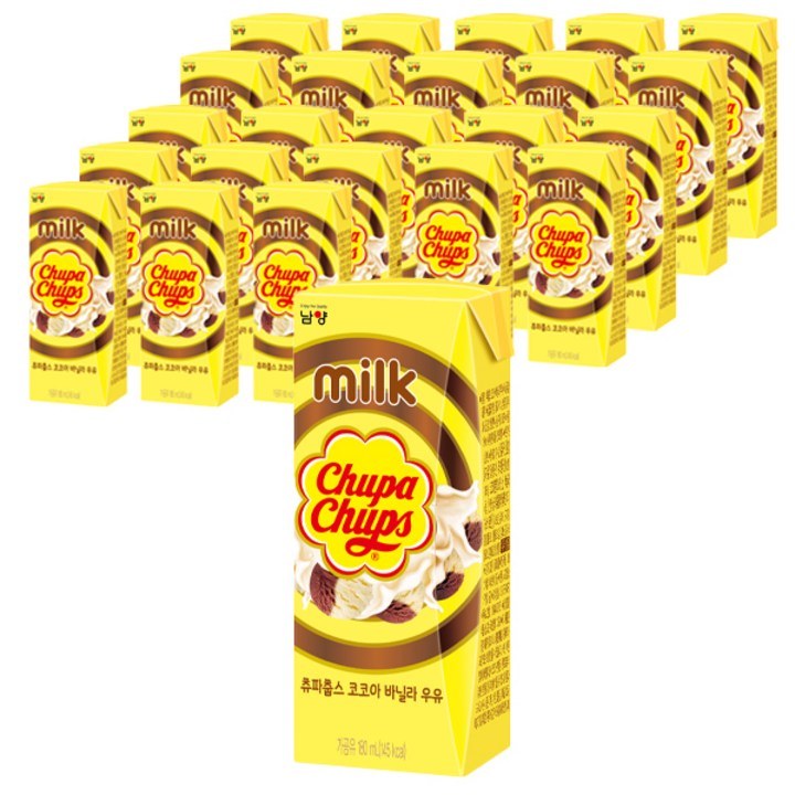 남양유업 츄파춥스 코코아 바닐라 우유, 180ml, 24개