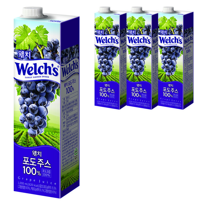 웰치스 웰치 포도주스, 4개, 1L