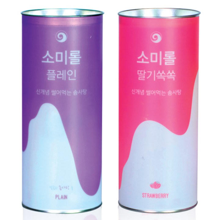 소미롤 신개념 썰어먹는 솜사탕 플레인맛 70g + 딸기맛 75g, 1세트
