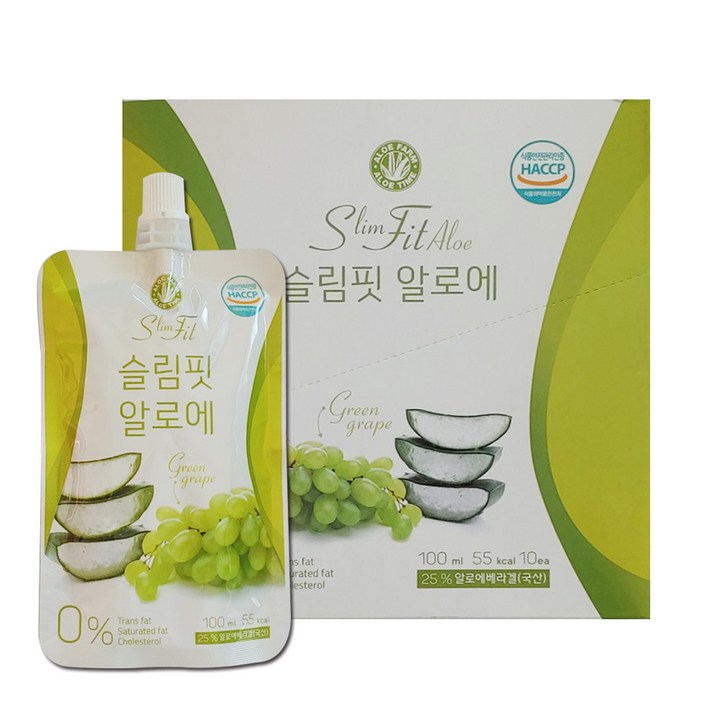 슬림핏 알로에 청포도, 100ml, 10개