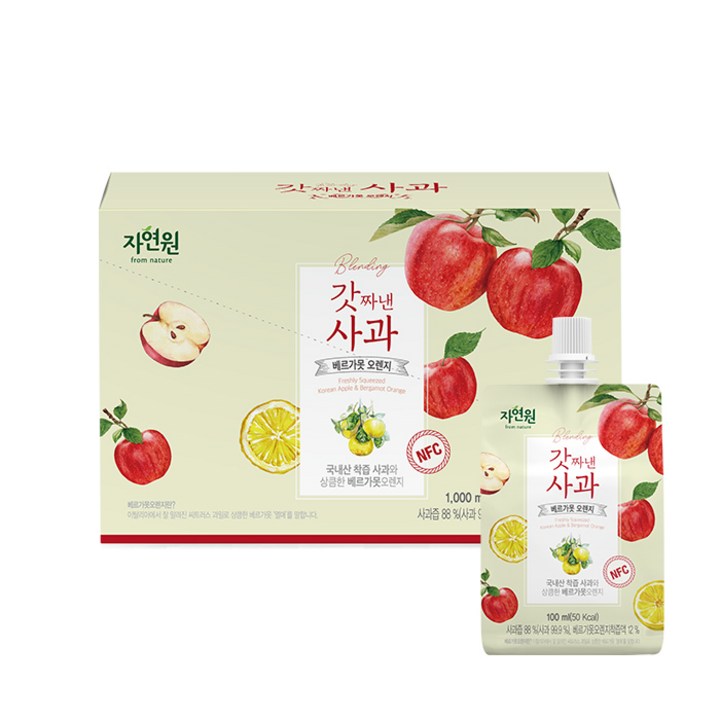 자연원 갓짜낸 사과 베르가못 오렌지, 100ml, 10개