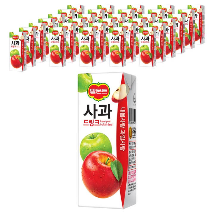 델몬트 드링크 사과, 200ml, 32개