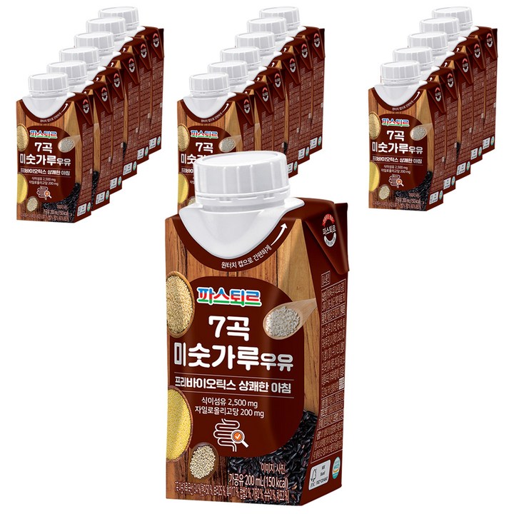 파스퇴르 7곡 미숫가루우유, 200ml, 18개