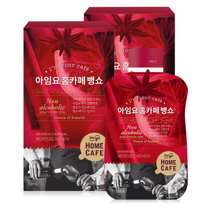 아임요 홈카페 뱅쇼 베이스 무알콜 와인, 60ml, 10개