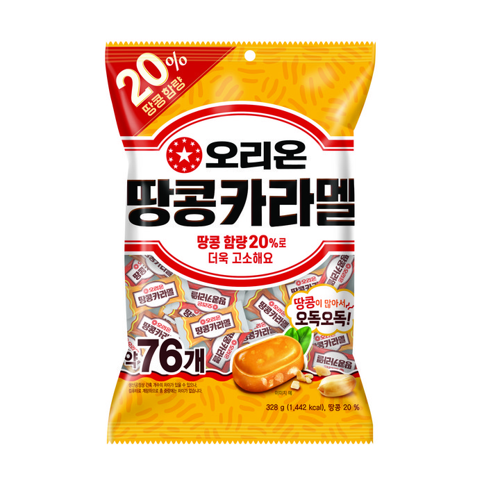 땅콩카라멜 캔디 봉투, 328g, 1개