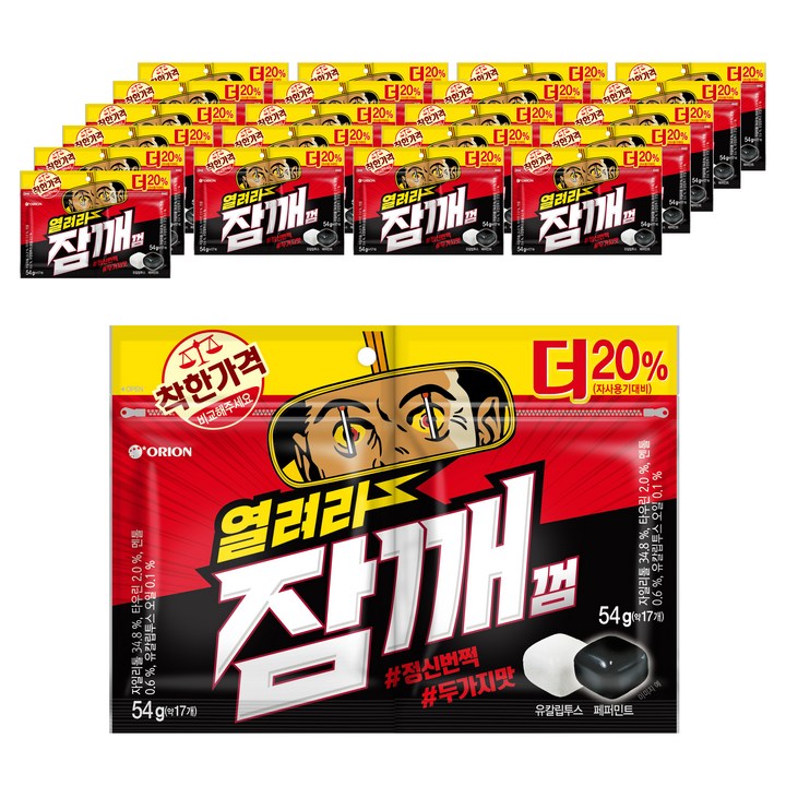 오리온 열려라 잠깨 껌 리필 2p 세트, 108g, 22개