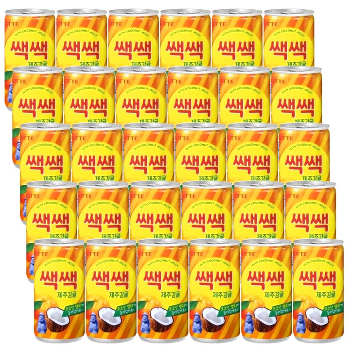 롯데칠성음료 쌕쌕 제주감귤 음료, 180ml, 30개