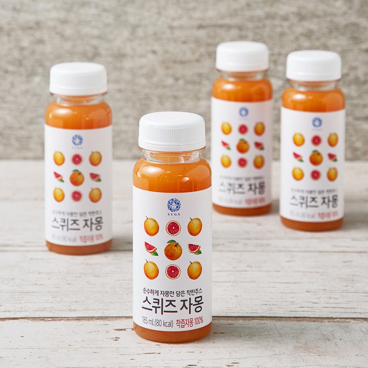 수가 스퀴즈 자몽, 185ml, 4개