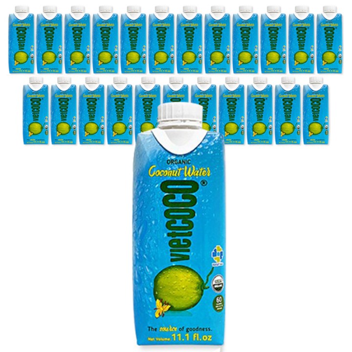 월드푸드 베트남 비엣코코 유기농 코코넛워터, 24개, 330ml