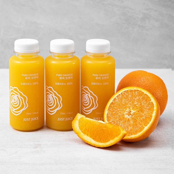 올가니카 퓨어 오렌지주스, 250ml, 3개