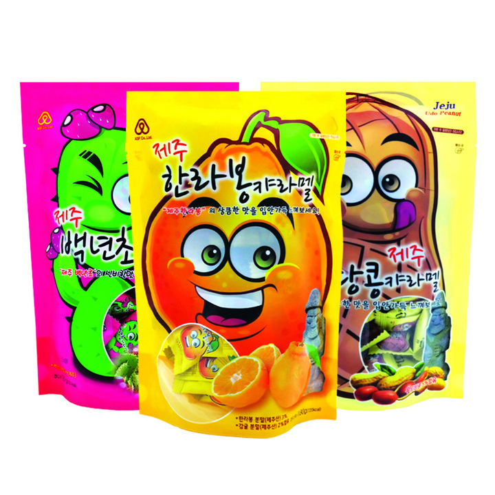 제주 캬라멜 우도땅콩 180g + 백년초 180g + 한라봉 180g, 1세트