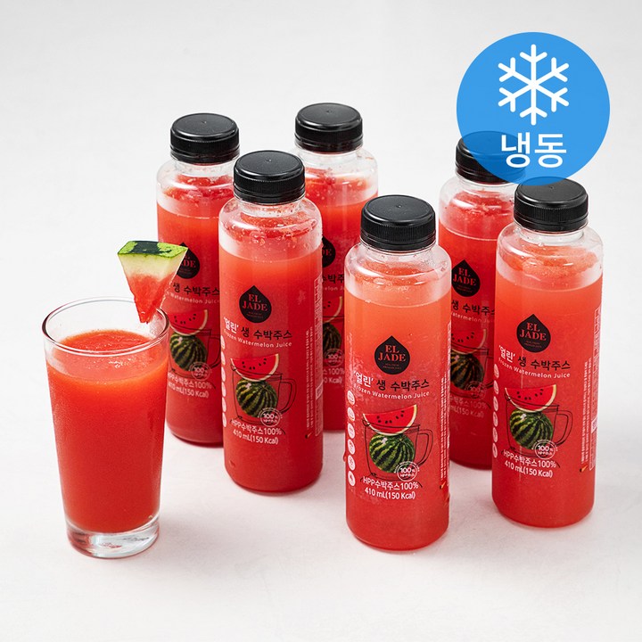 엘제이드 무가당 얼린 생 수박주스 (냉동), 410ml, 6개