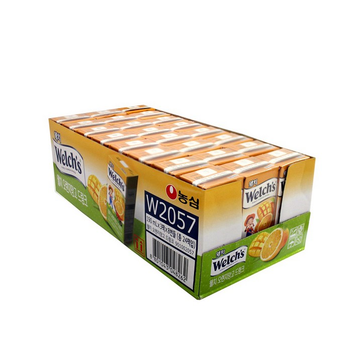 웰치스 오렌지 망고 드링크, 190ml, 24개
