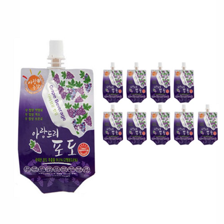 아람농장 포도 주스, 10개, 120ml