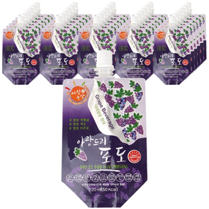 아람농장 아람드리 포도주스, 120ml, 40개