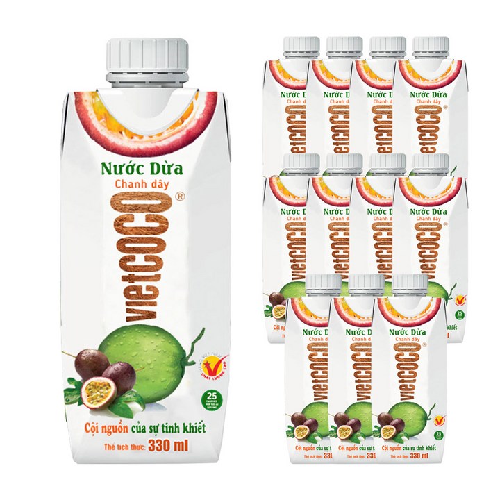 비엣코코 코코넛워터 패션프루트, 330ml, 12개