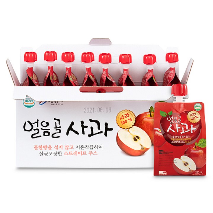 밀양한천 얼음골 사과 주스, 220ml, 16개
