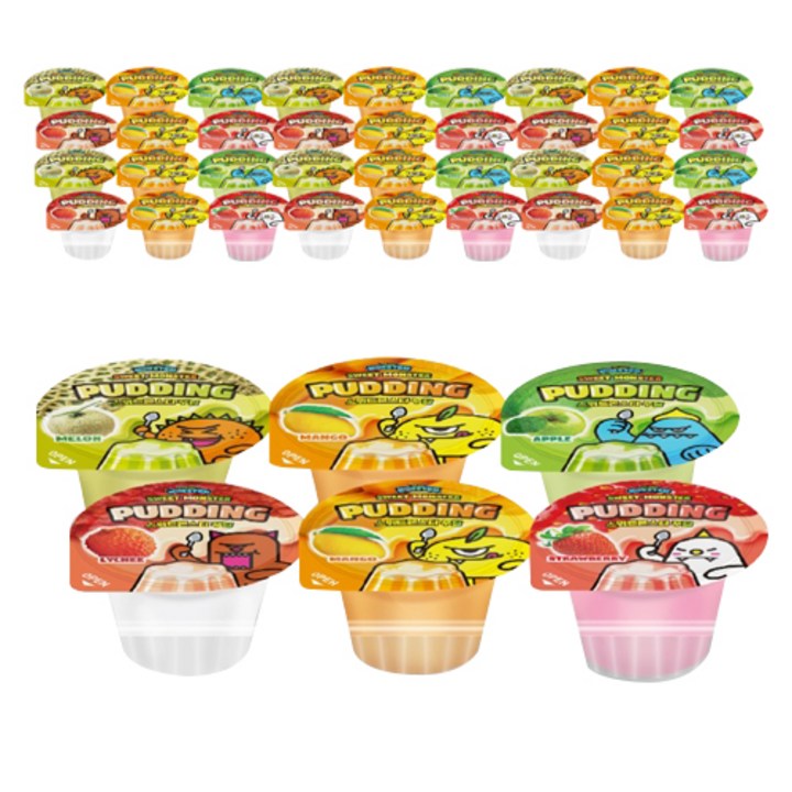 스위트몬스터 혼합푸딩 망고 120g x 48p + 4종 120g x 12p, 1세트