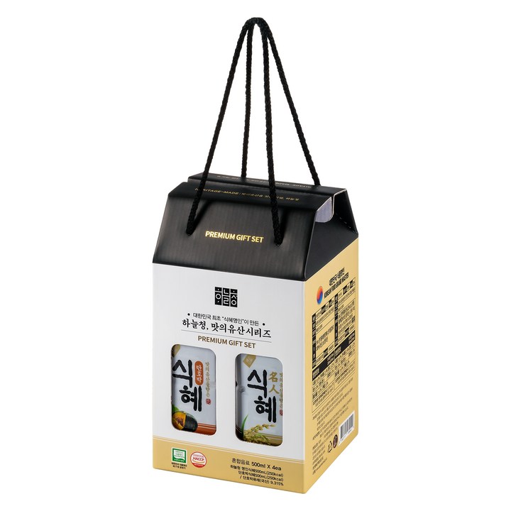 하늘청 명인 식혜 500ml x 2p + 단호박 식혜 500ml x 2p 선물세트, 2L, 1세트