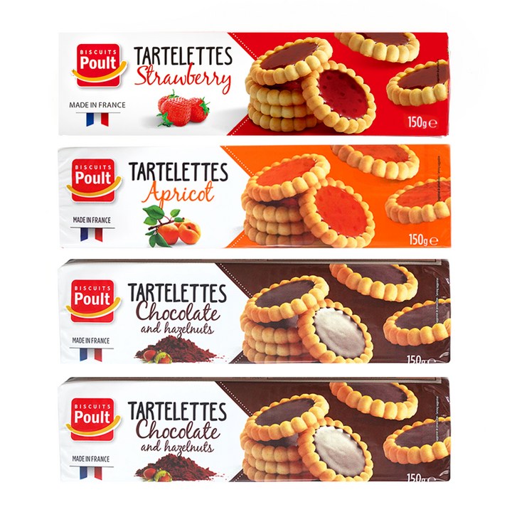 폴트 타르트 딸기+살구+초콜릿 앤 헤이즐넛, 600g, 1세트