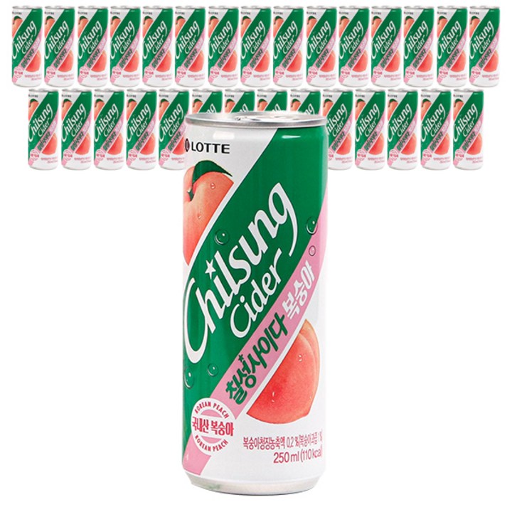 칠성사이다 복숭아, 250ml, 30개