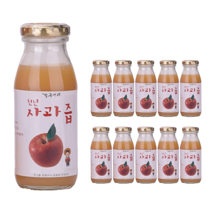 탑골아재 천년 사과주스, 180ml, 10개