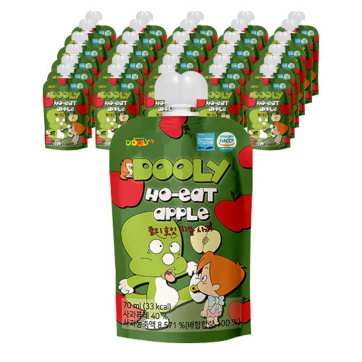 둘리 호잇 사과 주스, 70ml, 40개