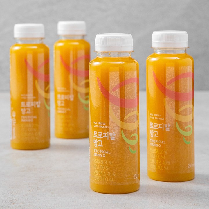 잠바주스 프리미엄 과채주스 트로피칼망고, 250ml, 4개