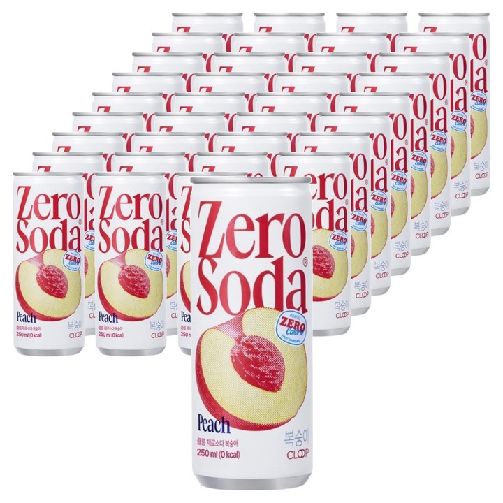 클룹 제로소다 복숭아, 250ml, 72개
