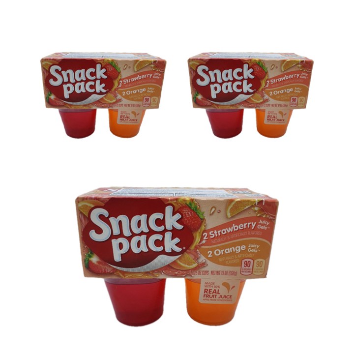 스낵팩 주시 젤 딸기 앤 오렌지 3개입, 368g, 1개