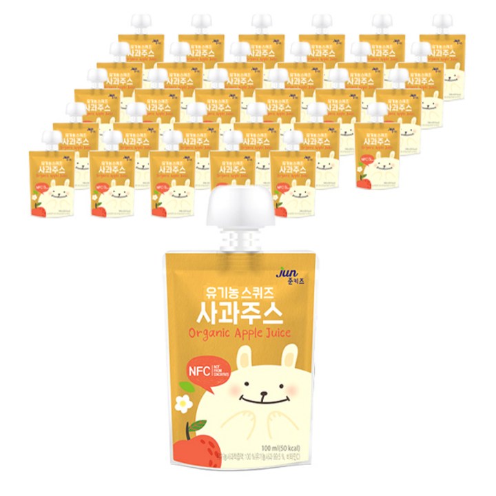 호재준 유기농 스퀴즈 사과 주스, 100ml, 30개