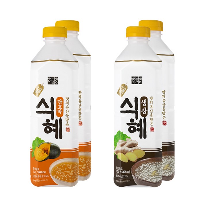 하늘청 단호박식혜 1.2L x 2p + 생강식혜 1.2L x 2p 세트, 1세트, 4.8L