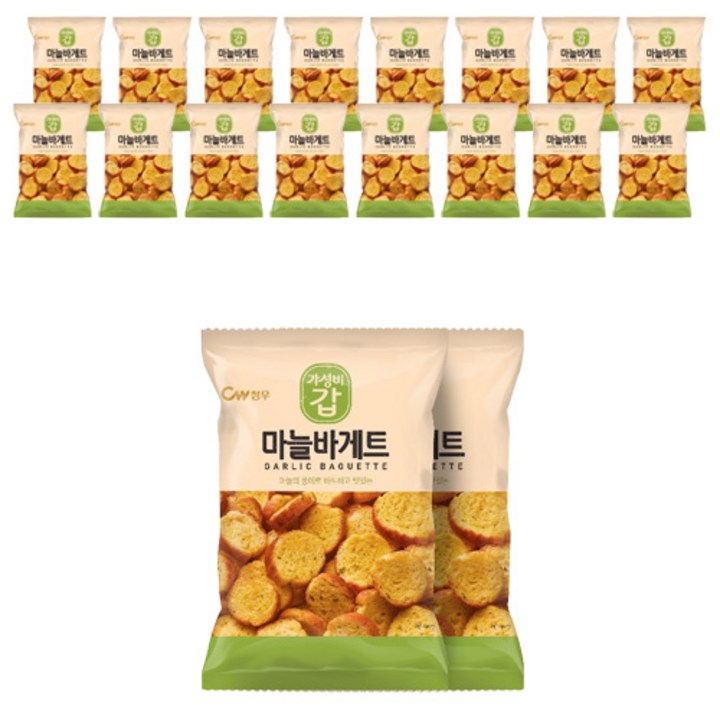 청우식품 마늘바게트 2p, 110g, 18개
