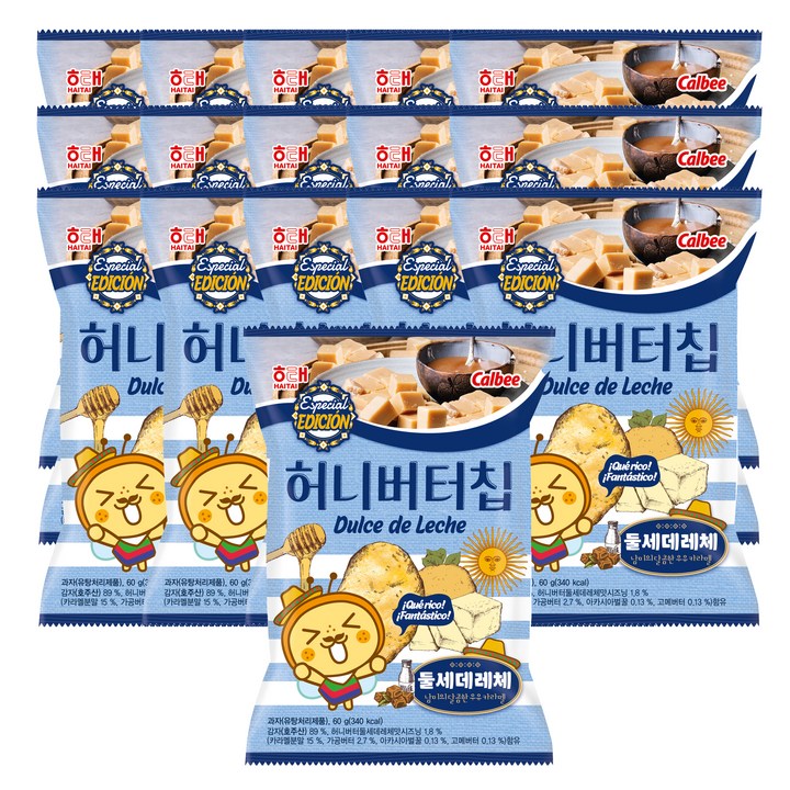 해태제과 허니버터칩 둘세데레체, 60g, 16개
