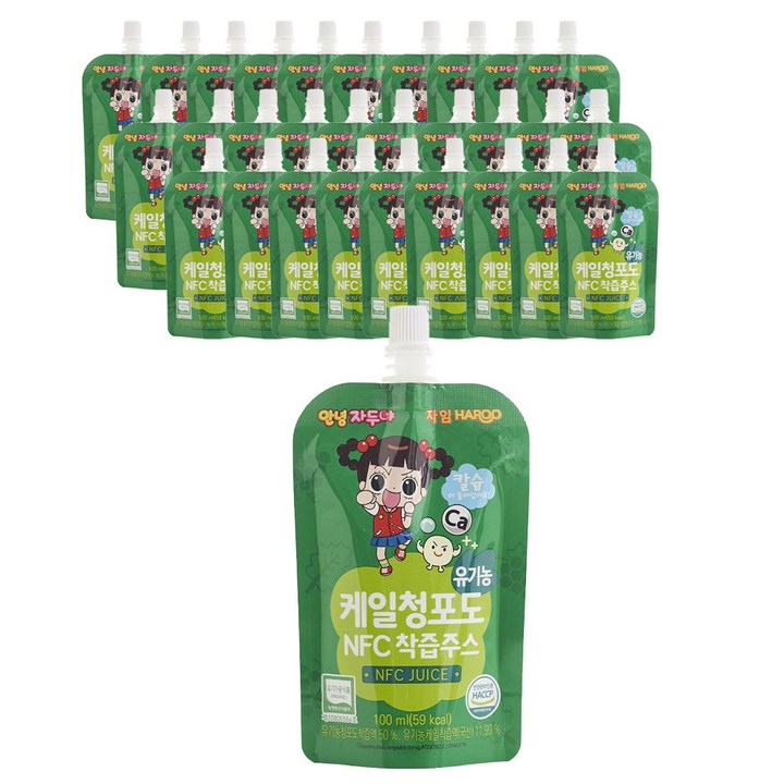 자임 유기농 자두야 케일청포도 NFC 착즙주스, 100ml, 30개