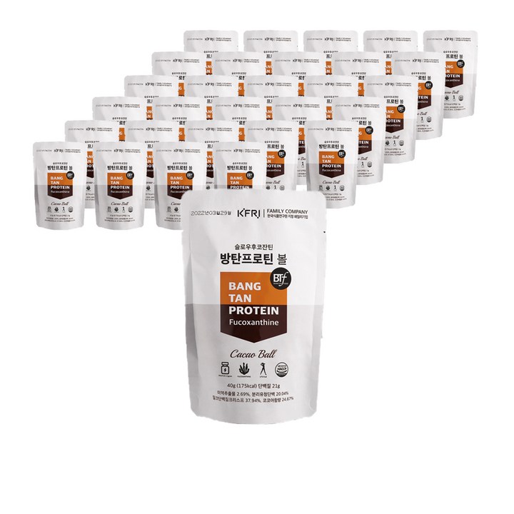 방탄푸드 슬로우코잔틴 프로틴 초코볼 40g x 30p, 1.2kg, 1박스