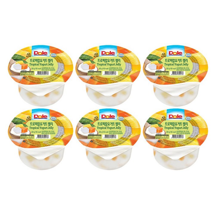 돌 트로피컬요거트 컵젤리 1개입, 200g, 6개