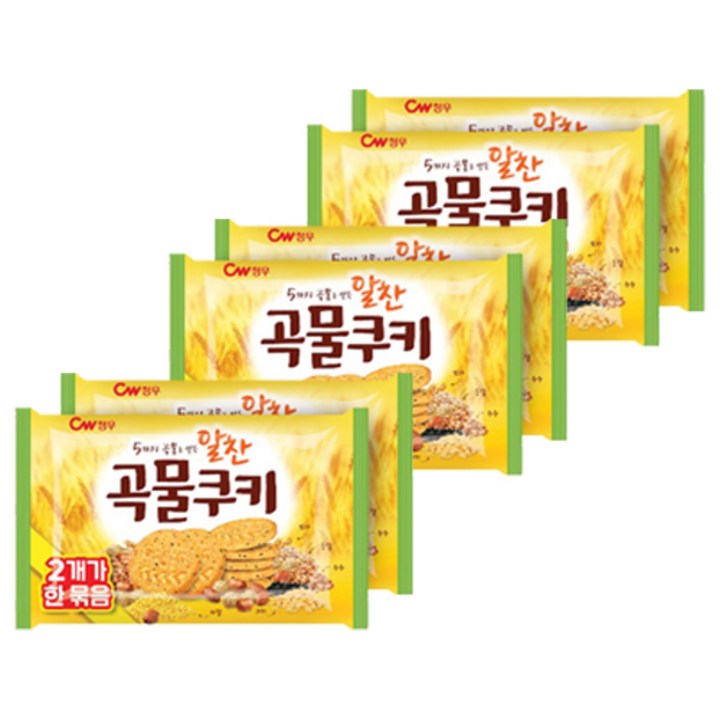 청우식품 알찬곡물쿠키 2p, 400g, 6개