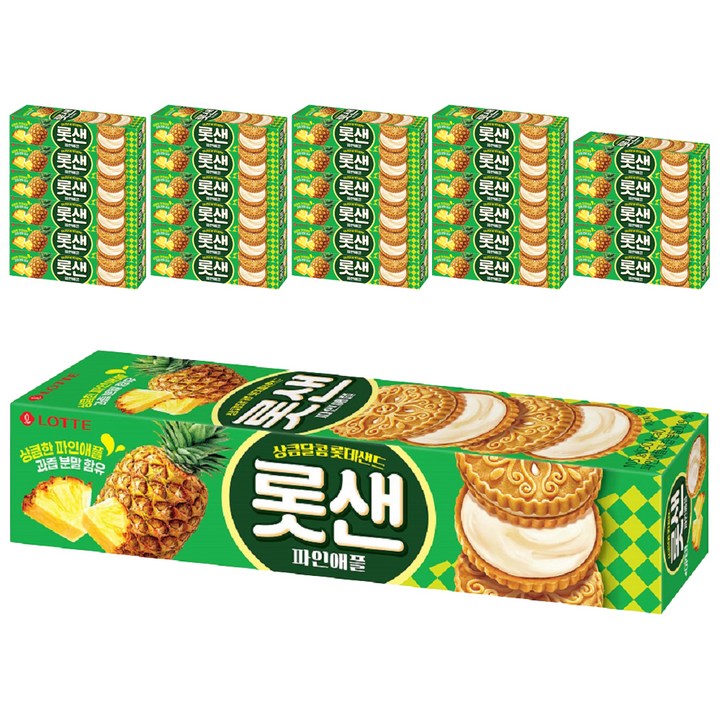 롯데웰푸드 롯데샌드 파인애플, 105g, 30개